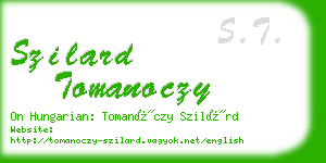 szilard tomanoczy business card